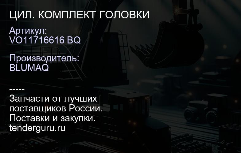 VO11716616 BQ ЦИЛ. КОМПЛЕКТ ГОЛОВКИ | купить запчасти